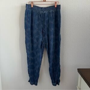 YFB Young Fabulous & Broke Blue Eyelet Lace Pants Rayon Cotton Medium